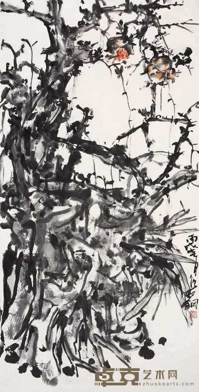 熊红钢 2006年作 花卉 镜心 138×70cm